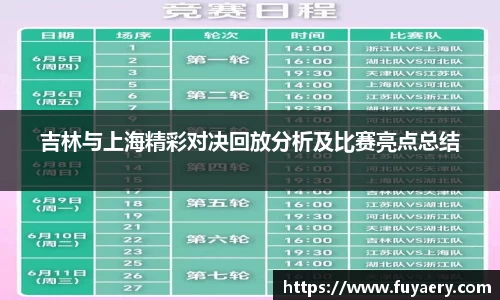 吉林与上海精彩对决回放分析及比赛亮点总结
